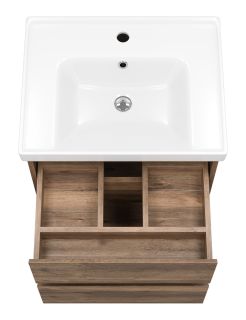 Подвесная тумба под раковину Brevita Dallas DAL-01060-074П 60см дуб Галифакс олово